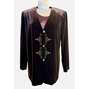 R & M Richards Velvet Cocktail Top/Jacket Faux Shell Plus Sz. 18 Holidays Party